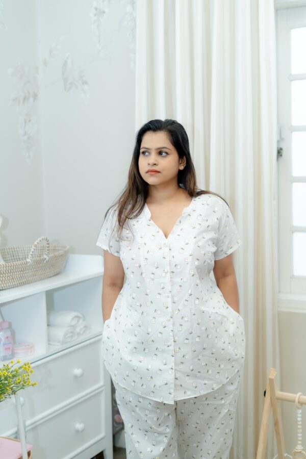 Short Sleeve Blouse with Long Pants ( Printed ) - Image 10
