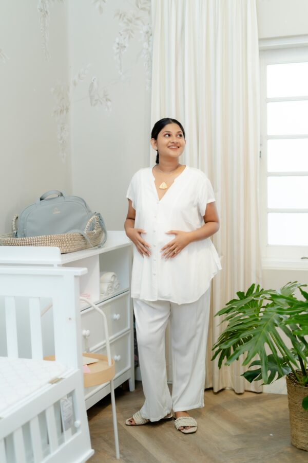 Short Sleeve Blouse With Long Pant ( Plain ) - Image 3