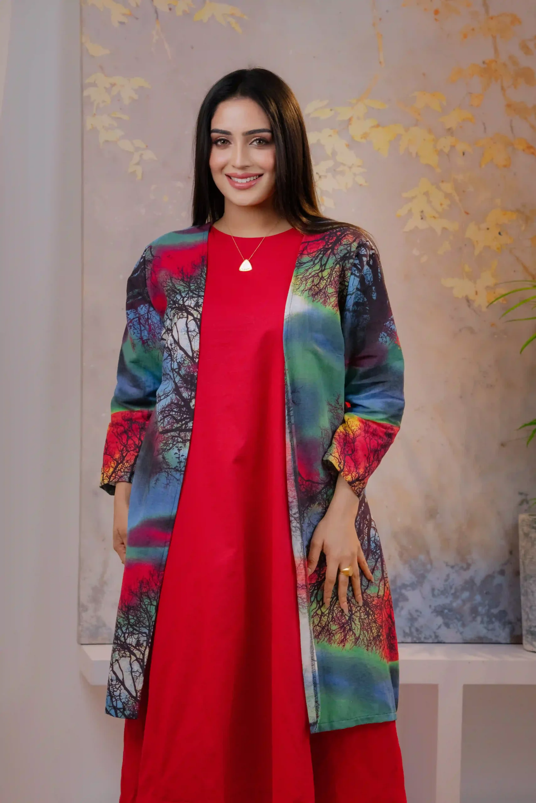 Red Color Sleeveless Dean Dress - Image 2