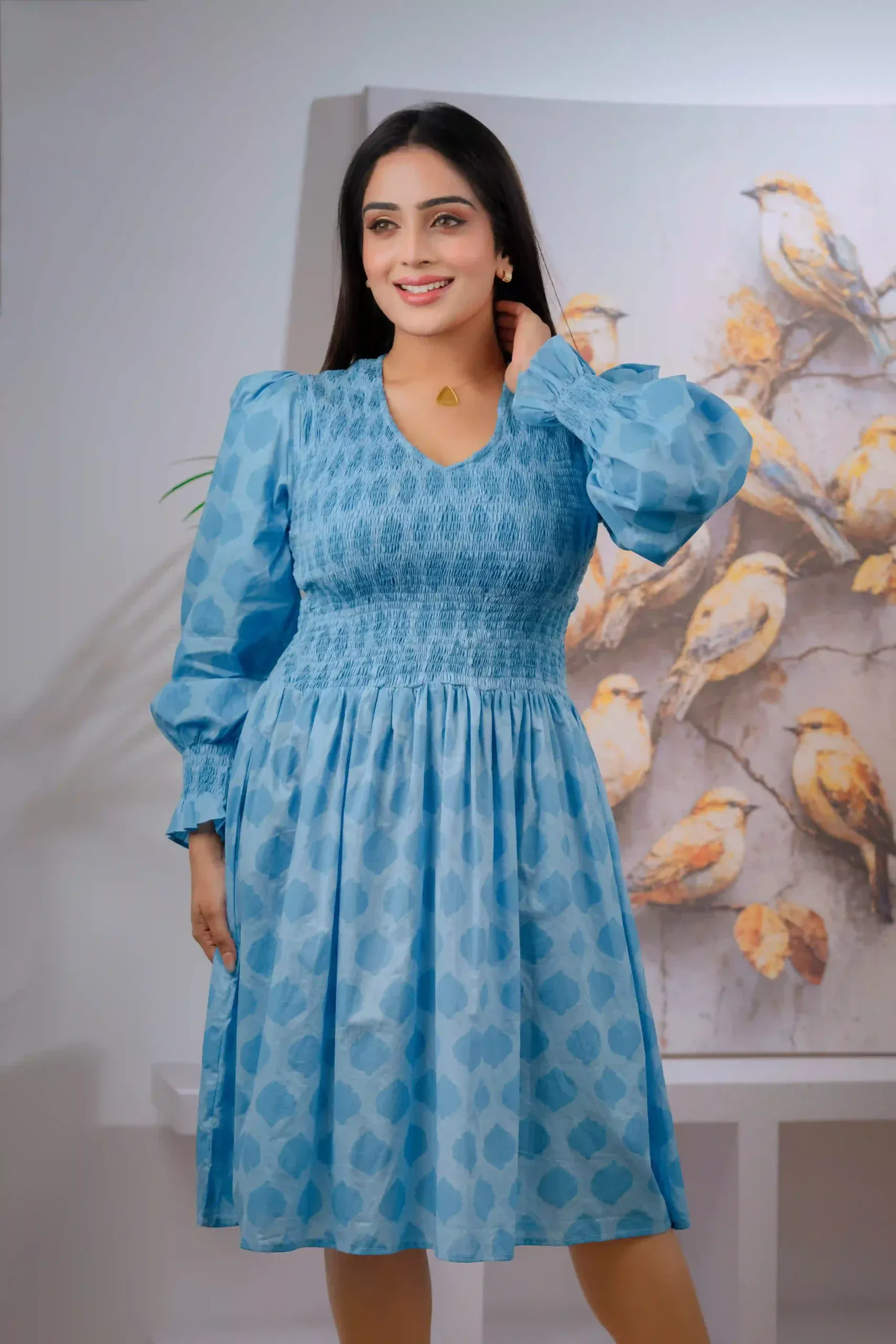 Smoking Dress Blue Lady