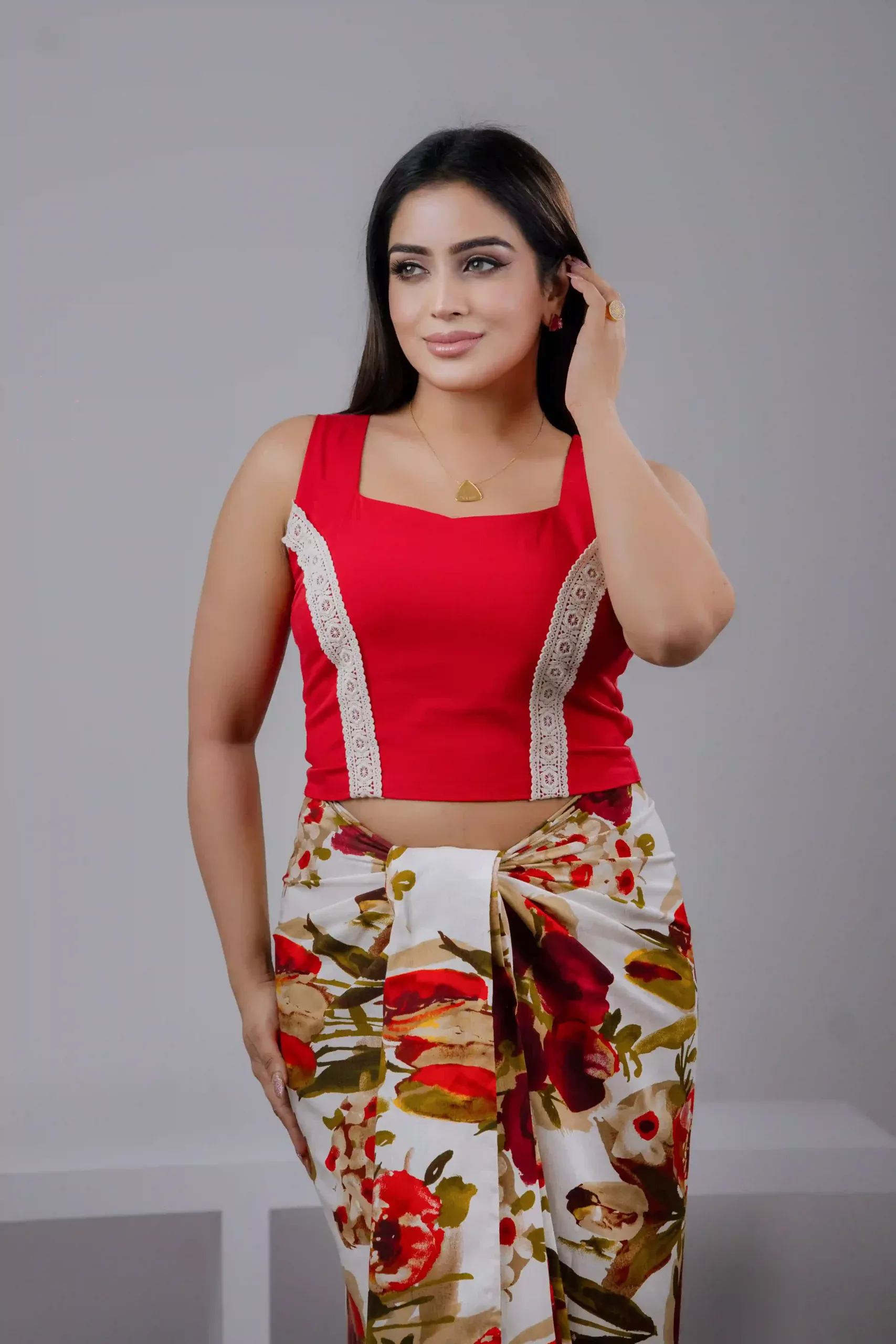 Red Sleeveless Crop Top